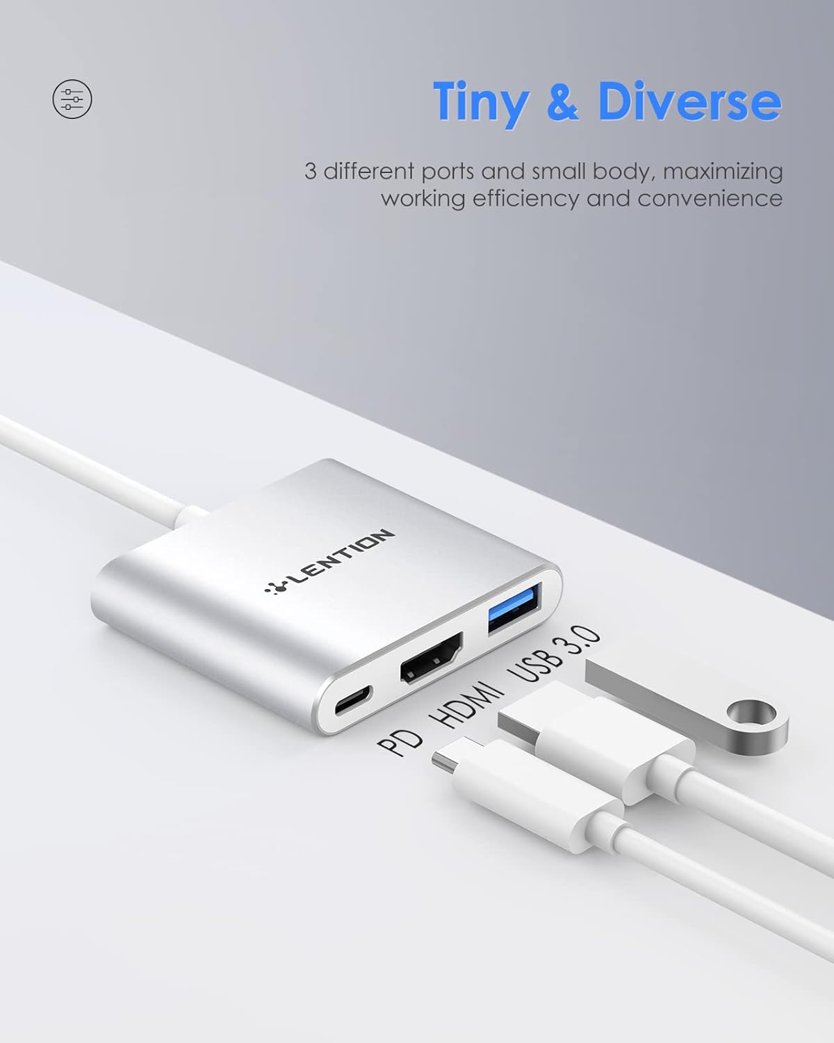 LENTION USB C Hub používaný s MacBookom