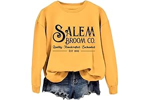 Salem Broom Co Witch Crewneck Sweatshirt - Halloween Sweaters for Women