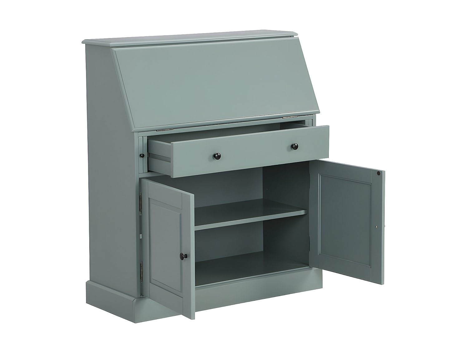 Vente-unique Sekretär - MDF & Kiefernholz - Mandelgrün - CLEORE