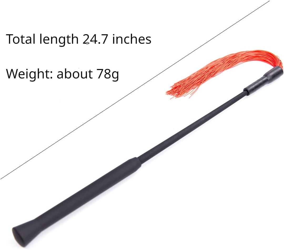 Red Silicone Whip, Removable， Bright Leather Whip,Whip, Horse Riding Crop, Role-Playing Props,