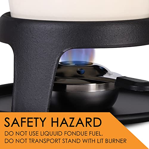 Artestia Cast Iron Fondue Pot Set For Meat, Chocolate & Cheese Fondue Pot Set With 6 Fondue Forks, Cheese Fondue Set Serve 6 Persons(White) #TOP2