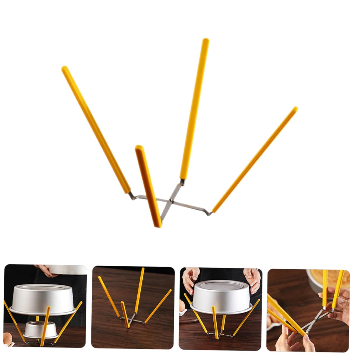 TOPBATHY 2 Pcs Rejillas de Enfriamiento Plegables de Acero Inoxidable y Silicona, Diseño Antideslizante de Cuatro Garras, Aptas para Moldes y Pasteles en Repostería