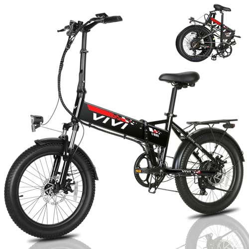 Vivi Electric Bike, 20' 500W Folding Electric Bike, 21.7MPH Adult Electric Bicycles with Removable 48V 374.4Wh Battery, Up to 50Miles Range, Cruise Control, Shock Absorber, SGS Certified to UL2849