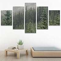 SIGNWIN 5 Panel Canvas Wall Art Greenlands for Home Decorations Ready to Hang - 60