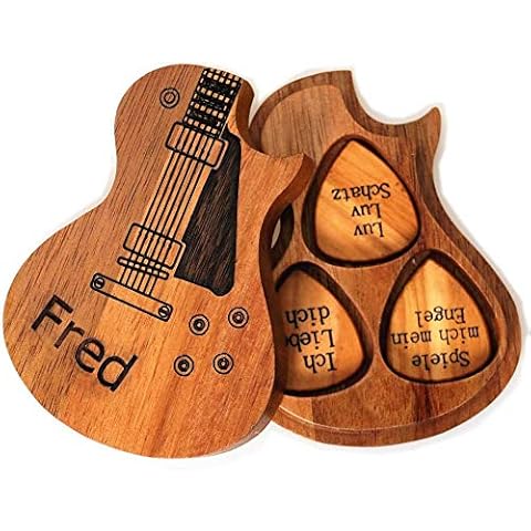 Personalised Custom Wooden Guitar Picks with Guitar Pick Box Case Holder Collector’s Custom Guitar Pick Cover