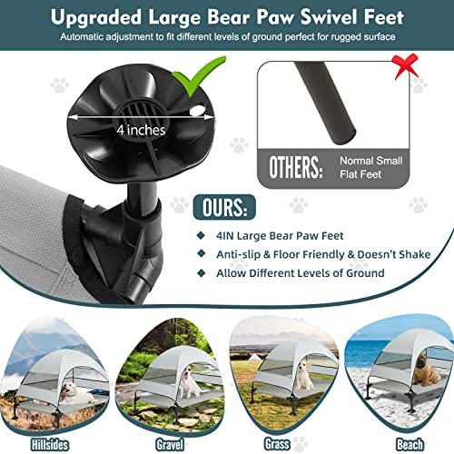 Furggis V-EDB-C-GREY-L Upgraded Elevated Dog Bed With Canopy, Portable Raised Outdoor Dog Bed thumb #1