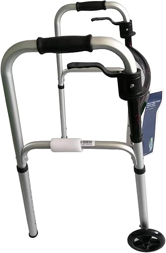 Miniatura 9 de HEALTHLINE Andador de 2 ruedas para personas mayores y adultos, caminador plegable ligero de lujo con ruedas de 5 pulgadas hasta 350 libras y 2