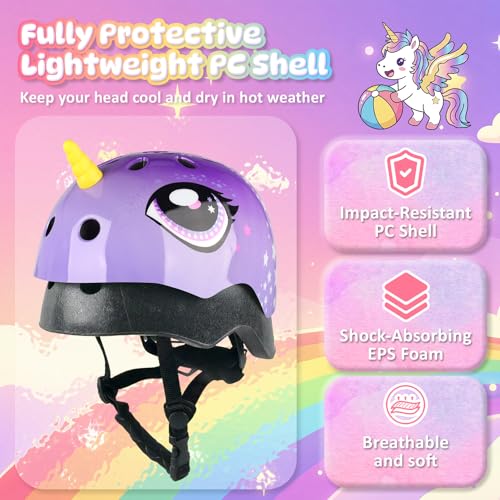 Image of Kids Toddler Bike Helmet, Adjustable and Multi-Sport for Child Boys and Girls, 2 Sizes