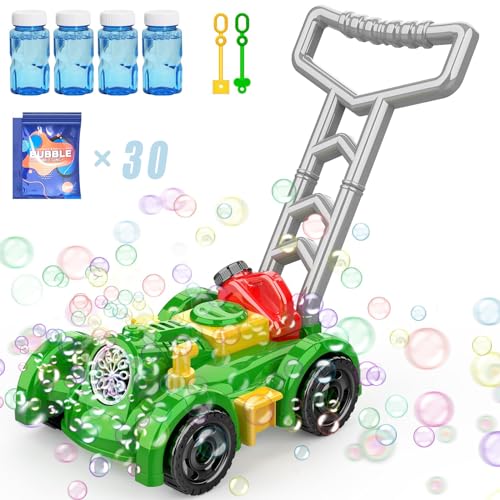 Giraffe Automatic Bubble Machine For Kids — Push & Handheld Modes, Rechargeable, Flashing Lights, Great Outdoor Toy For Ages 3-6