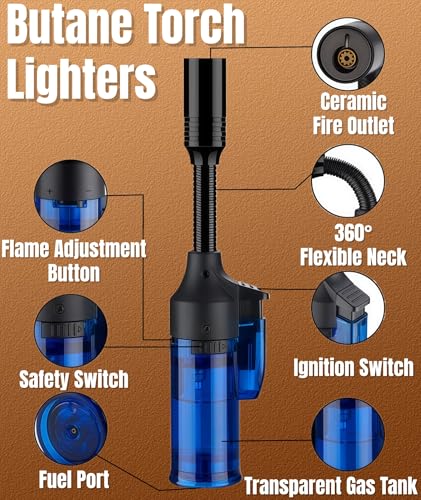 Encendedor Antorcha Butano 4 Pack Mini Recargable miniatura 3