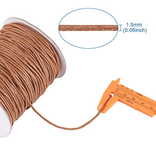 Craftdady 100 Yards 1.5Mm Waxed Cotton Cord Macrame Bracelet Necklace Jewelry Making Waxed Beading Thread String (Saddlebrown) #TOP3