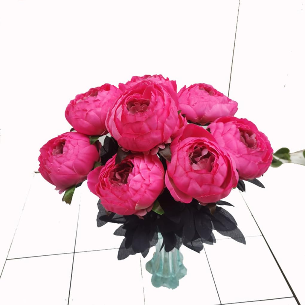 Künstliche Pfingstrosen aus Seide, für Innen- und Außenbereich, Pfingstrosen, künstliche Blumen, Hochzeit, künstlich, Blumenstrauß, Zhizhi-Beeren, 3 Sets