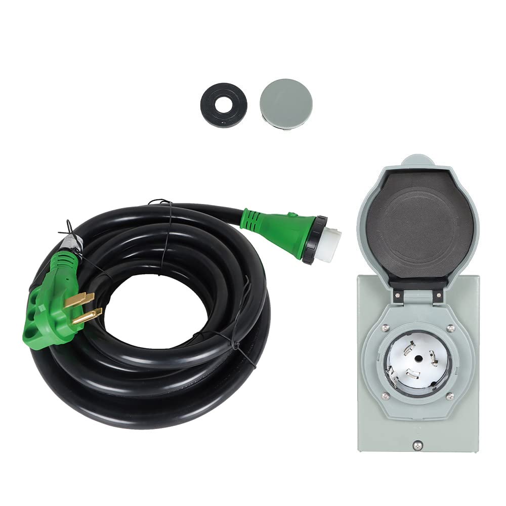 labwork 25Feet 50A Generator Cord and 50A Power Inlet Box Combo Kit 14