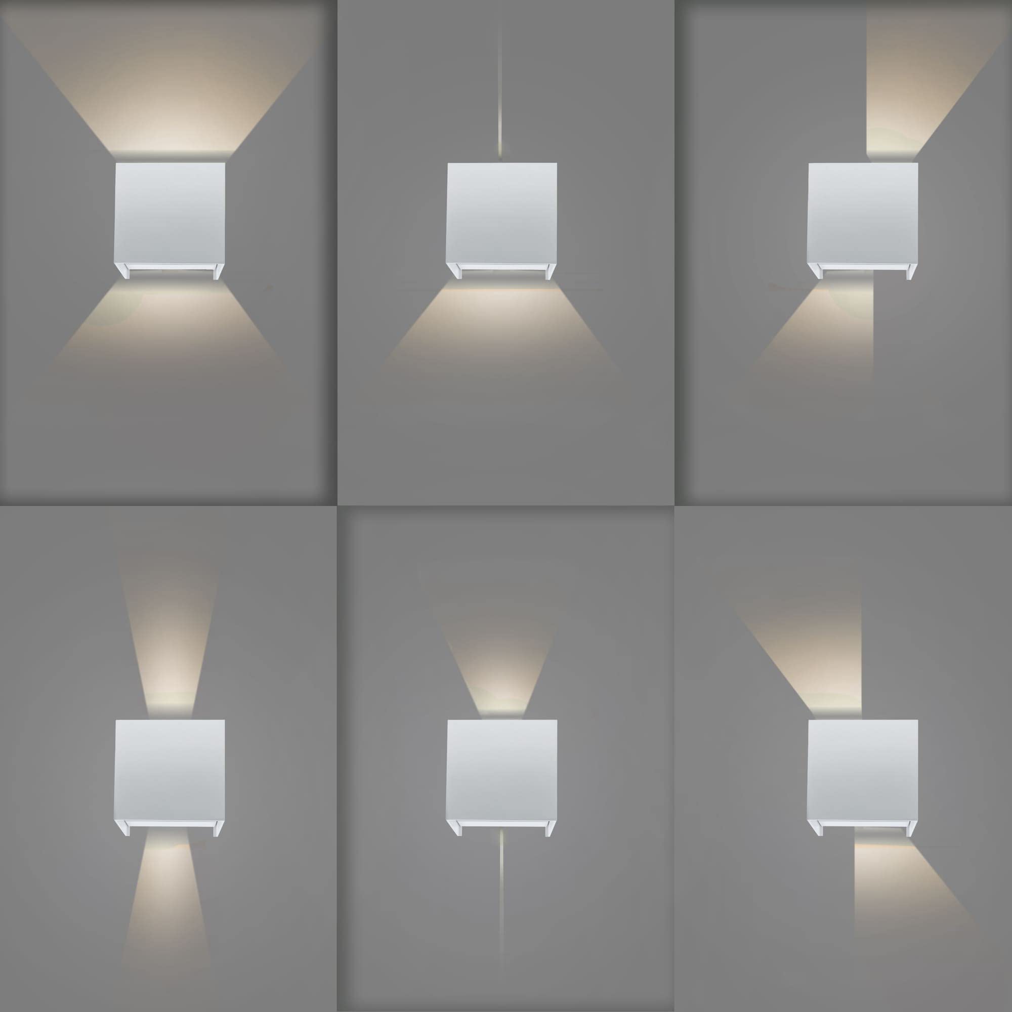 wonderlamp W-T000045 Aplique de Pared led -Interior y Exterior - Leva, Luz Orientable 120º, Blanco, 2 Luces 5W, Luz Neutra 4000K, Ip54