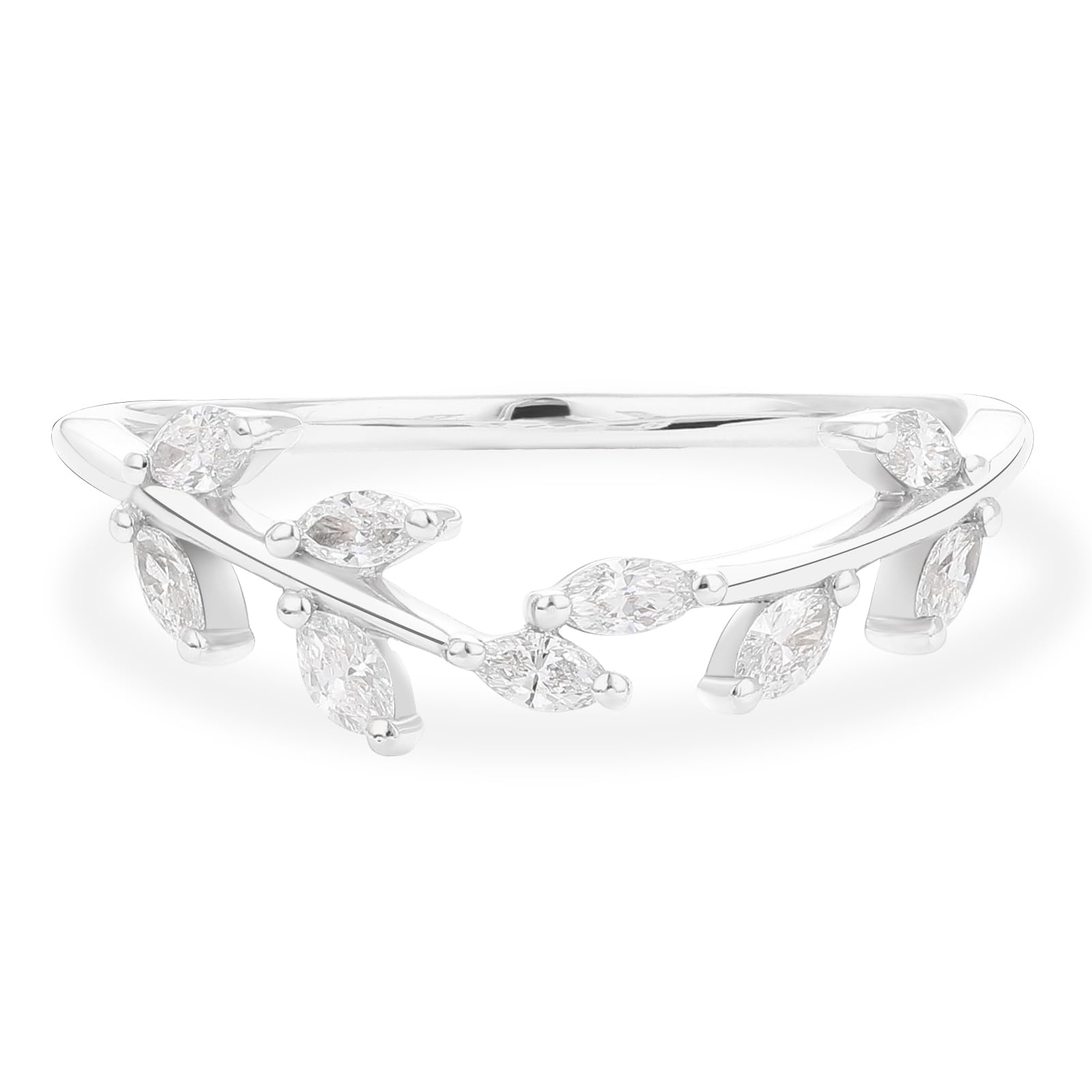 Juyoyo Engagement Rings for Women, 925 Sterling Silver Rings Real Moissanite Rings for Women Marquise Cut Wedding Bands Promise Rings for Her, Size 3-