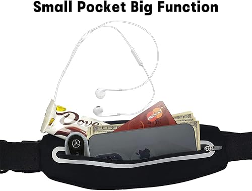 Miniatura 2 de Cinturón para correr para mujeres y hombres, elegante, ajustable, impermeable, reflectante. Ajuste cómodo, cremallera duradera, bolsillo espacioso,
