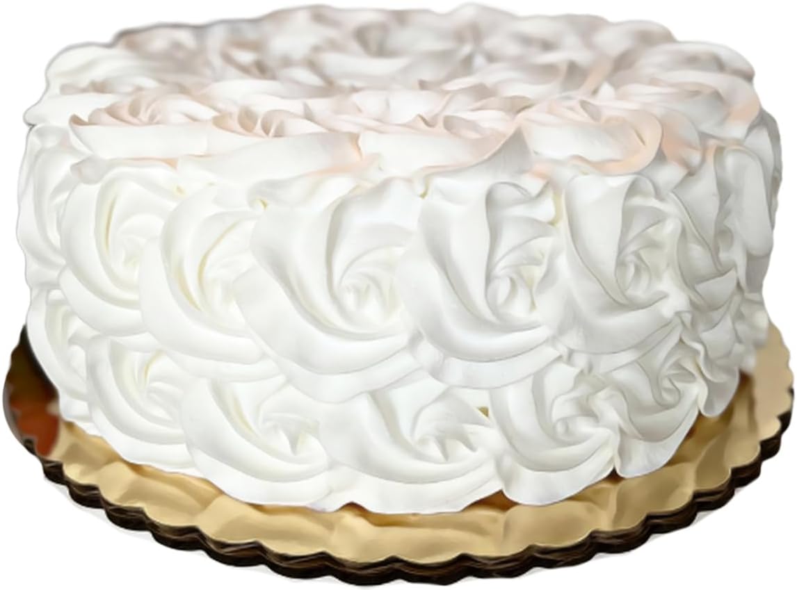 Dezicakes Fake Food- Fake Cake- Home Decoration Cake Display- Artificial Cake- Cake Decor-Cake Decoration Cake Display- Fake Cupcakes-Fake Cakes-Realistic Fake Food - - White Rosette Cake