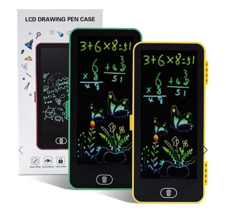LCD Writing Tablet with Pencil Case, Digital Drawing Pad for Kids, 8.5 Inch Electronic Notepad in Blue, Pink, Green Colors, Educational Birthday Gift-image-12