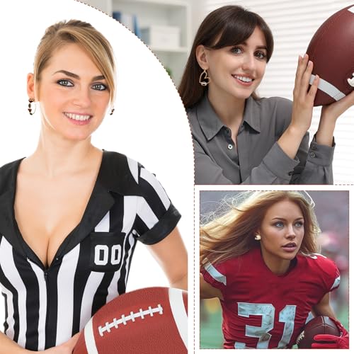 8 Pairs Football Earrings for Women Hoop Earrings Jewelry Gifts for Football Mom Sports Fans Lovers Game Day Accessories4