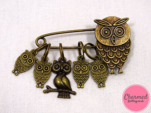 Owl Family Bronze Stitch Markers by Charmed Knitting
