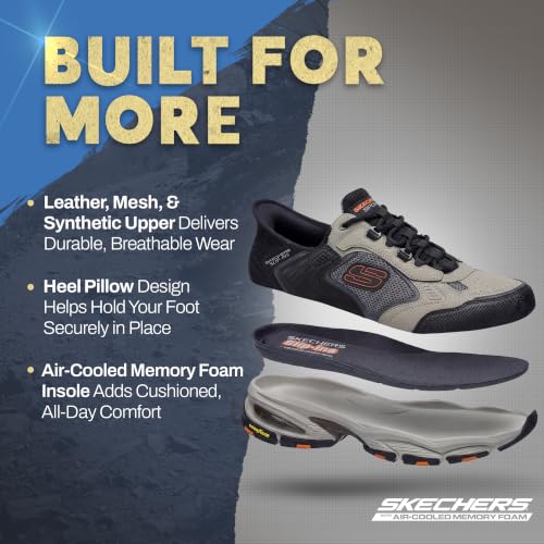 Image of Skechers Mens Vigor 3.0 Drafting Hands Free Slip-inSneaker | Hands Free Slip-ins, Air-Cooled Memory Foam, Goodyear Rubber, Anti-Slip, Heel Pillow, Casual