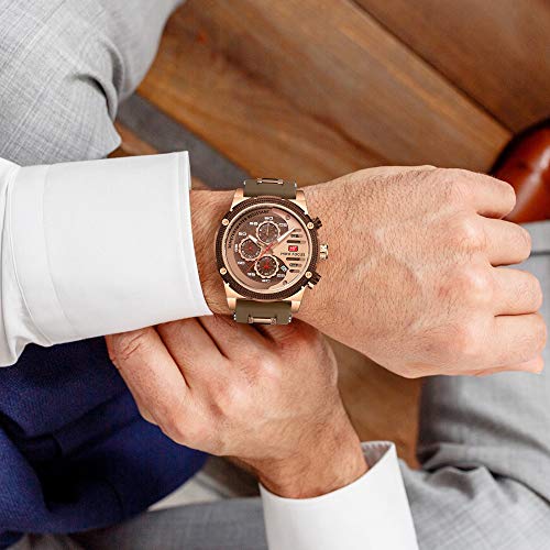 Image of AIMES Mens Watches Chronograph Waterproof Sport Military Watch for Men Analog Quartz Movement Stylish Wrist Watch Elegant Gift Watch for Men