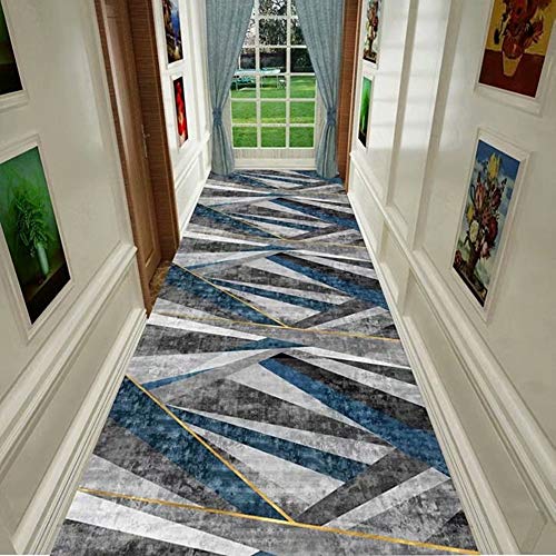 Alfombras de pasillo largo para entradas acogedoras con suelo geométrico 3