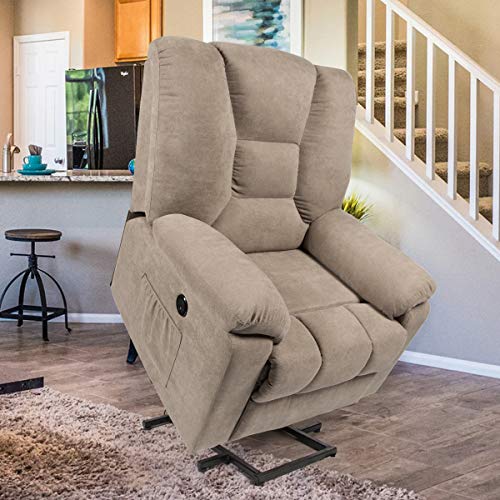 Esright Microfiber Power Lift Electric Recliner Chair with Heated Vibration Massage Sofa Fabric