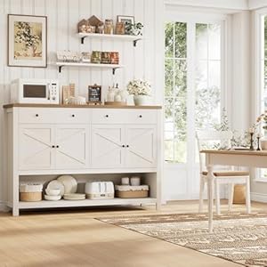 Hostack55sideboardbuffetcabinetwithstoragecoffeebarcabinetwith2drawersfarmhousekitchenstoragecabinetwithdoorswoodconsoletableforlivingroomhallwayrusticwhitebrown Urban Country Home Decor Hostack 55 sideboard buffet cabinet with storage coffee bar cabinet with 2 drawers farmhouse kitchen storage cabinet with doors wood console table for living room hallway rustic whitebrown urban country home decor