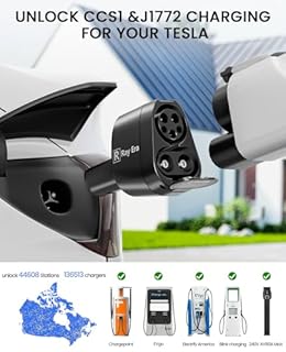 CCS to Tesla Adapter-J1772 to NACS Adapter for Model Y/3/S/X/Cybertruck-Max 250KW Fast Charging Fit for Tesla Level 1/2/3 Charging Stations