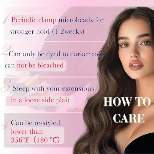 Moresoo Nano Hair Extensions Real Human Hair Highlights Light Brown with Platinum Blonde Nano Tip Hair Extensions Real Human Hair 1g/s 50G/Pack #P9A/60 14 Inch - Image 4