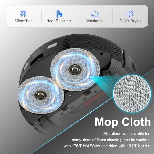 Image of 10R Replacement Parts Accessories for Roborock Saros 10R Saros 20 & for Qrevo CurvX & G20s Ultra Robot Vacuum, 2 Dual Zero-Tangling Main Brush, 6 Dust Bags, 6 Mop Pads, 4 HEPA Filters, 8 Side Brushes