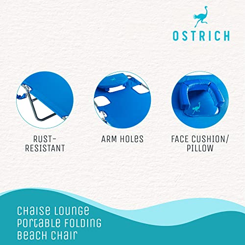 Rio Beach Portable Folding Backpack Lay Flat Beach Lounge Chair With Backpack Straps And Storage Pouch,Polyester, Orange And Green, 72"" X 21.75"" X 35""" & Ostrich Lounge Chaise #TOP6