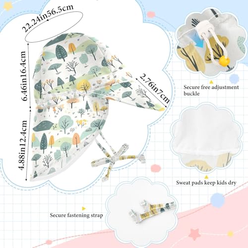 Cartoon Childish Green Trees Unisex Baby Beach Hat Boys Summer Hat Girl UPF 50 Adjustable Traveling Swim4