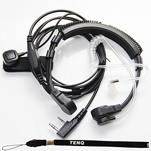 1 X Flexible Throat Mic Microphone Covert Acoustic Tube Earpiece Headset with Finger