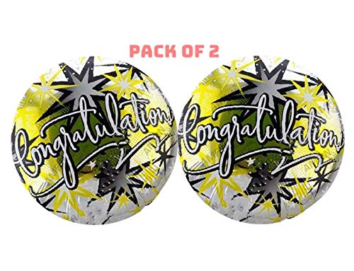 Image of Rozi Decoration Cheers & Congratulations Theme Foil Balloon Set with Champagne Glass and Star Shape Balloons for Party Decoration, Anniversary, Achievement Celebration - 5 Pieces