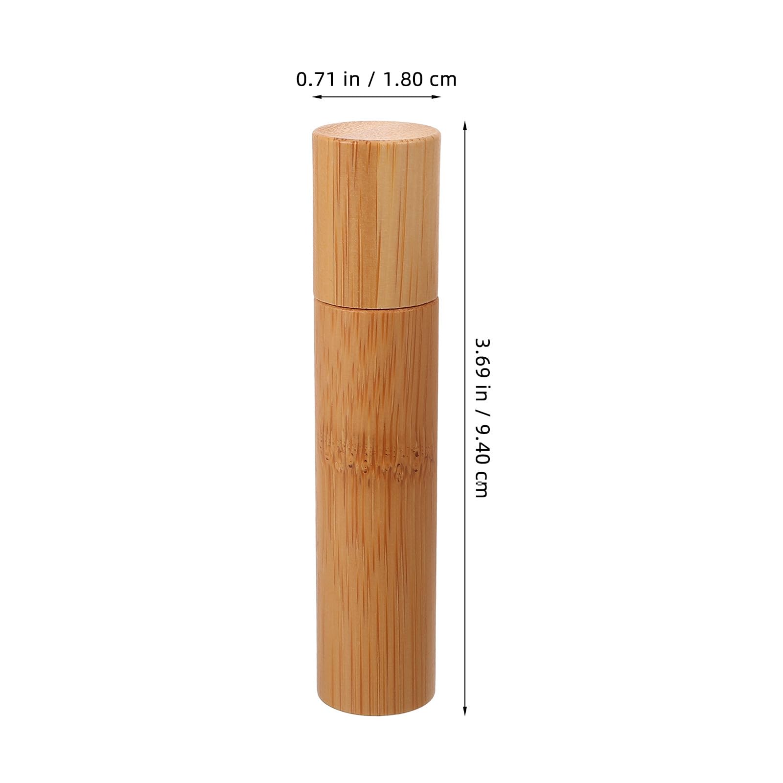 Botella Roll-on de Bambú y Vidrio 10 Ml, Envase Rellenable para Perfume y Aceites Esenciales, Botella de Viaje Compacta, Frasco Cosmético sin Logo, Recipiente Portátil