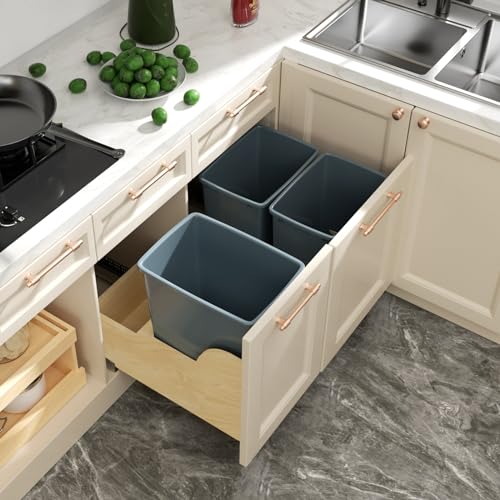Caneca de Basura Rectangular 35QT para Cocina Gris miniatura 4