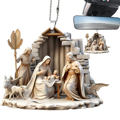 Genérico Figuras del Pesebre – Escena De Navidad Acrílica, De Árbol Festivo | Mini Escultura Artesanal para Hogar Interior Iglesia Fiesta Religiosa Tradición Familiar