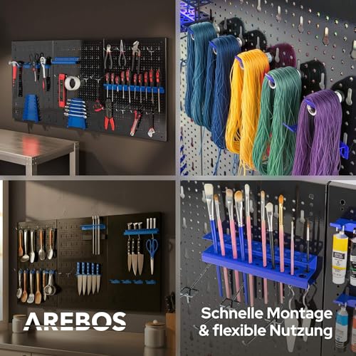 Arebos Werkzeugwand 3-teilige Lochwand Werkstatt | 117,6 x 59,5 x 2 cm – Ansicht 6