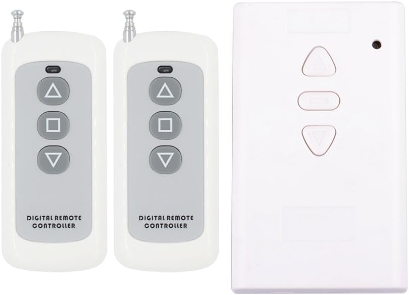 Wireless Remote Control Switch AC DC 12V 24V 36V Motor Forward and Reverse, 433Mhz 10A Remote Control Switch of Ask Learning Functional for Motor & More (2 Transmitter and 1 Receiver)