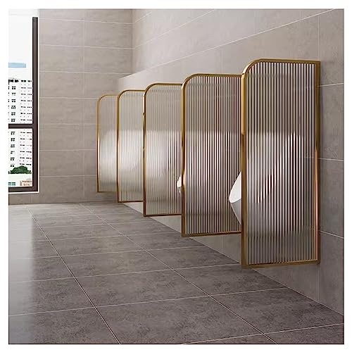 Mampara divisoria para urinario de 40 x 120 cm en color dorado para separación de baños públicos 6