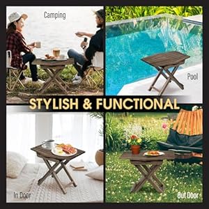 Small Patio Table, Outdoor Folding Side Table, Small Side Table, Accent Table, Small Coffee End Table, Wood Table Top for Living Room, Bedroom, Toilet, Small Space (Walnut - Set of 2, 18"x13") Small Patio Table Outdoor Folding Side Table Small Side Table Accent Table Small Coffee End Table Wood Table Top for Living Room Bedroom Toilet Small Space Walnut Set of 2 18×13