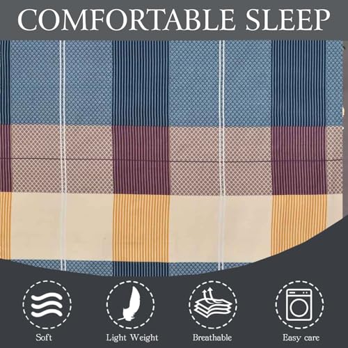 Image of IVAZA Ezyption Cotton Super Soft 240 TC Elastic Fitted All Around Elastic Printed King Size Double Bed Bedsheet with 2 Pillow Cover 72 inch X 78 inch Light Blue