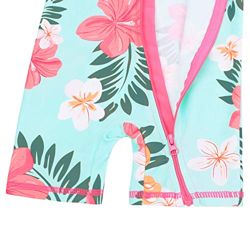 HUAANIUE Baby/Toddler Girl Swimsuit Rashguard Long Sleeve One-Piece Swimwear Cyan 2-3T - Thumbnail 5