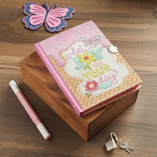 Image of Secret Diary with Lock /Keys, Girls Interactive Christian Journal with Writing Prompts Teen, Tween - Let Joy Fill Your Day Phil. 4:4 Bible Verse