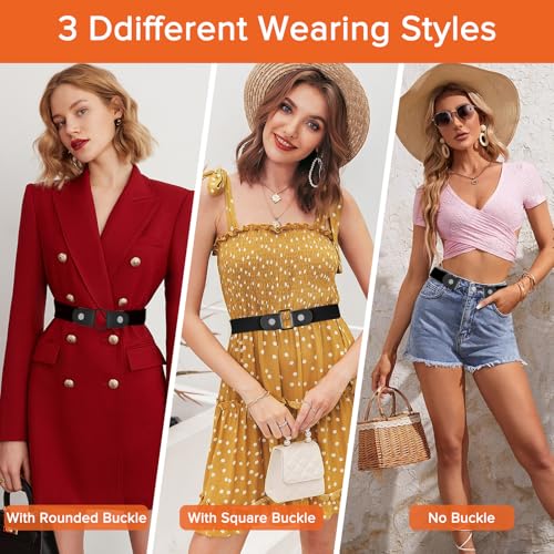 Image of No Buckle Belts for Women, Elastic Belts for Women, Comfortable Womens Belts for Jeans, Stretch Belts for Women