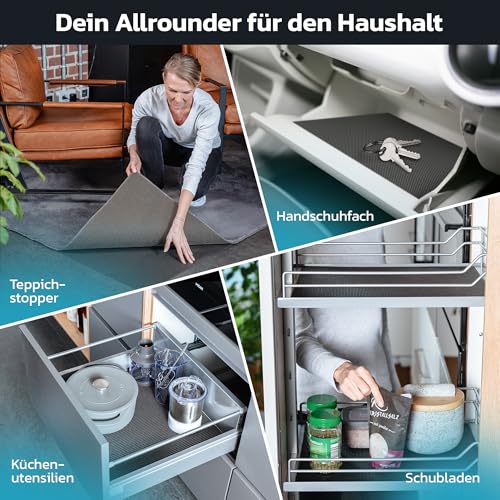 Foto von TRIBURG Universal Antirutschmatte 120x100cm Zuschneidbar und Abwaschbar - Kofferraummatte | Teppich Antirutschunterlage | Schubladen Matte | Kofferraum Schutzmatte | Antirutschmatte für Teppich