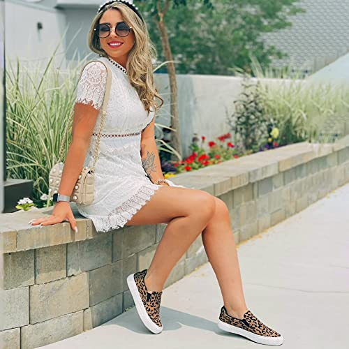 Image of JENN ARDOR Womens Slip On Sneakers Perforated /Quilted Casual Shoes Fashion Walking Flats