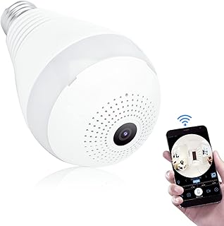 FILFEEL 360° Bulb Camera, WiFi 1080P HD Cameras Bulb, Smart Security Surveillance Camera with IR Motion Detection Night Vision, 2 Way Intercom Surveillance System for Home Security 100240V